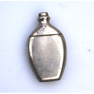 An antique novelty silver plate bottle shape Go to Bed Vesta Case C.19thC
