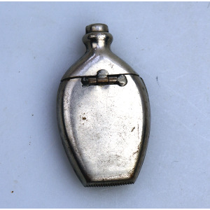 An antique novelty silver plate bottle shape Go to Bed Vesta Case C.19thC