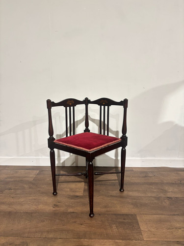 Inlaid Mahogany Corner Chair