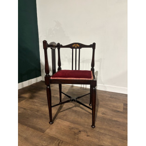 Inlaid Mahogany Corner Chair