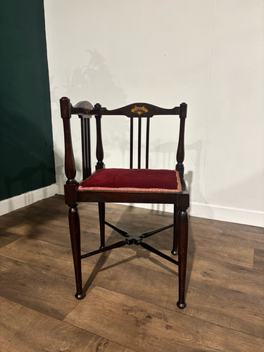 Inlaid Mahogany Corner Chair