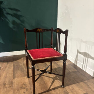 Inlaid Mahogany Corner Chair
