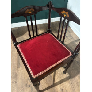 Inlaid Mahogany Corner Chair