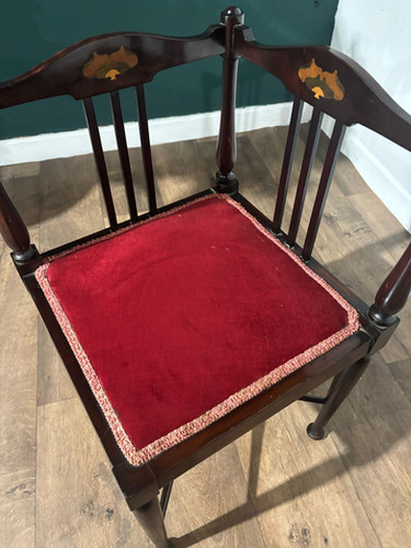 Inlaid Mahogany Corner Chair
