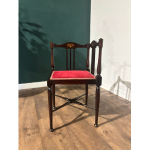 Inlaid Mahogany Corner Chair
