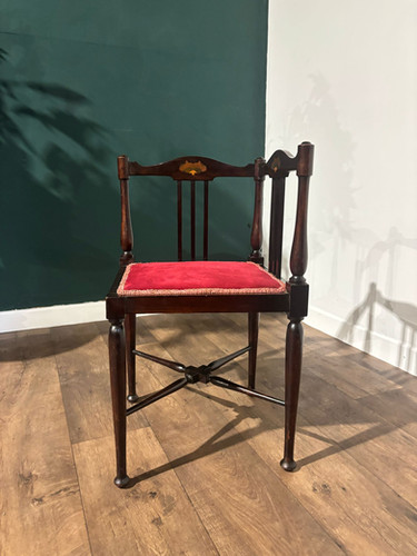 Inlaid Mahogany Corner Chair