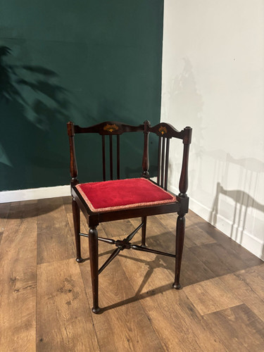 Inlaid Mahogany Corner Chair