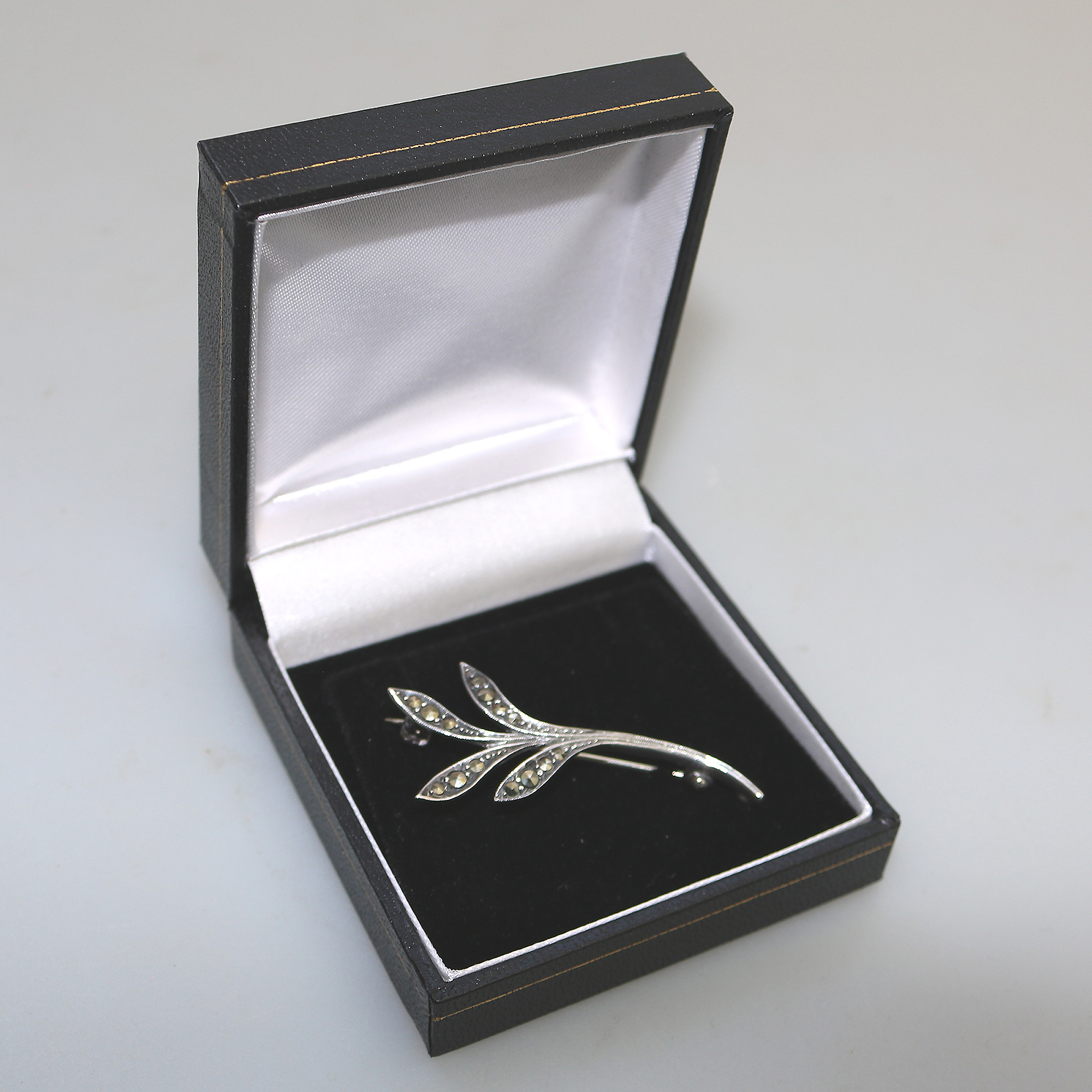 English solid silver & Marcasite Bernard Instone designer novelty Brooch C.1963