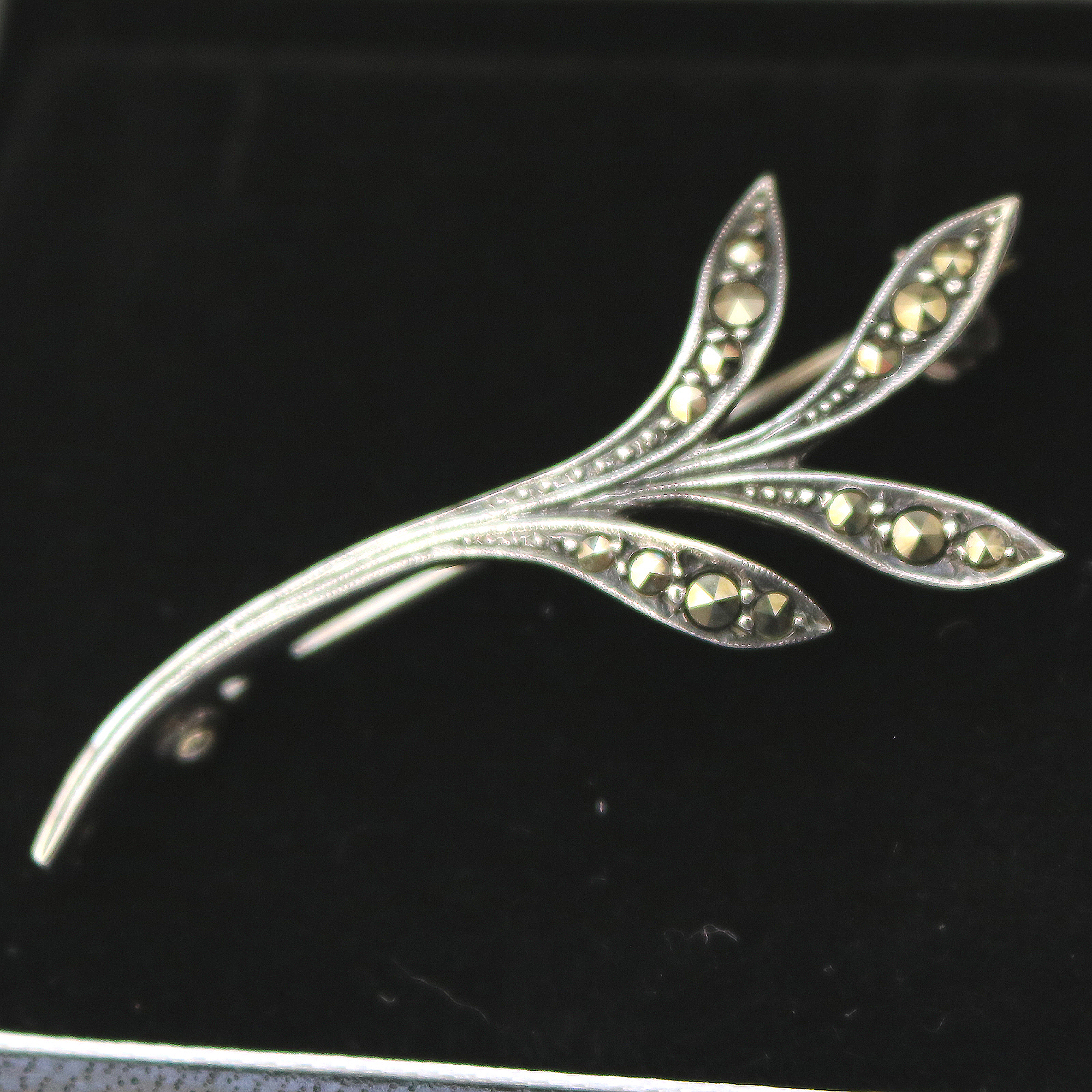 English solid silver & Marcasite Bernard Instone designer novelty Brooch C.1963