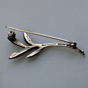 English solid silver & Marcasite Bernard Instone designer novelty Brooch C.1963