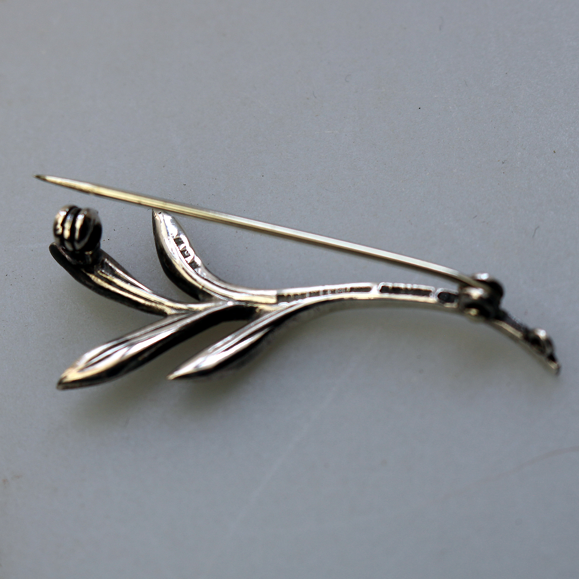 English solid silver & Marcasite Bernard Instone designer novelty Brooch C.1963