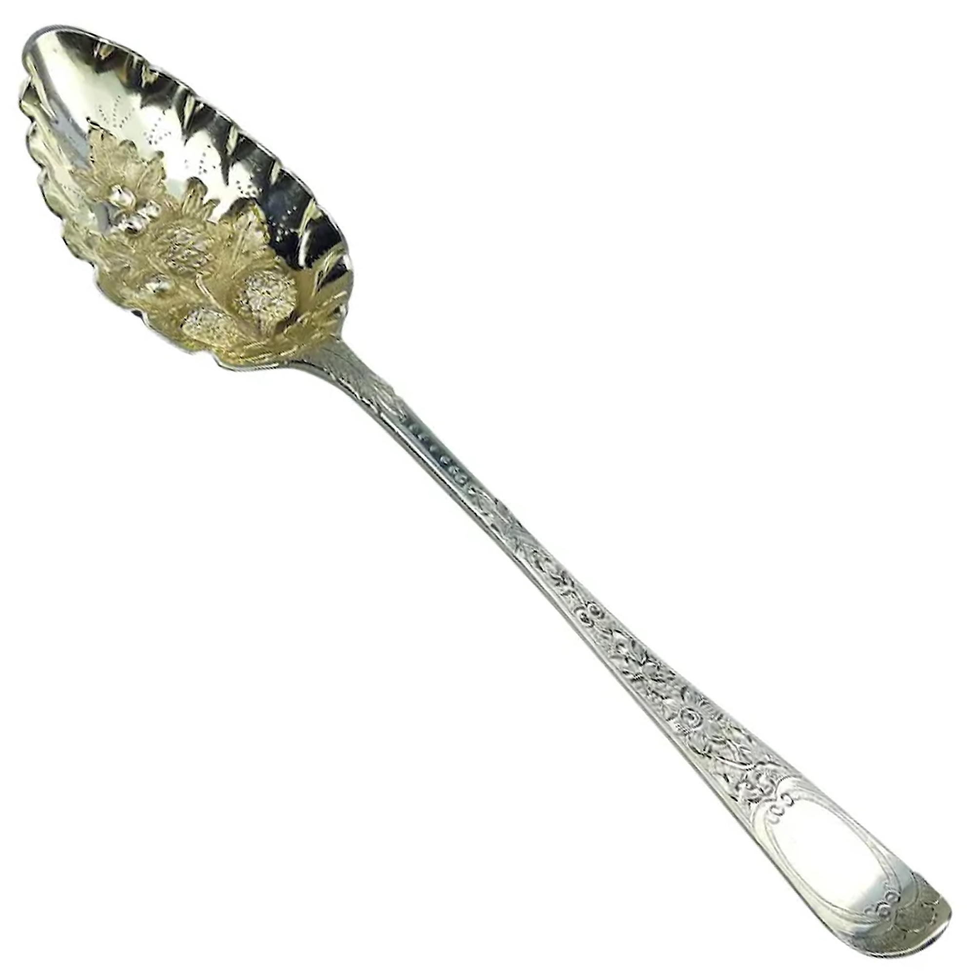 A very fine antique Irish Victorian Dublin solid silver Berry Spoon 55g C.1843
