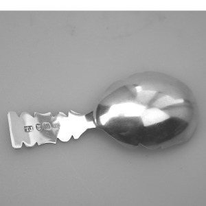 A rare antique Georgian English solid silver Thomas James Caddy Spoon C.1829