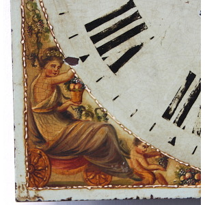 Large 51cm 18th Century Original Iron Grandfather/Longcase Clock Dial. Fully Guaranteed.