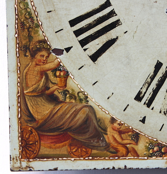 Large 51cm 18th Century Original Iron Grandfather/Longcase Clock Dial. Fully Guaranteed.