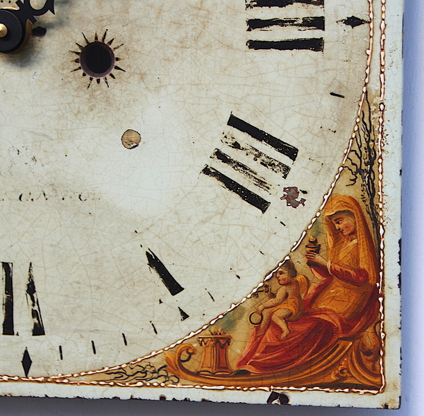 Large 51cm 18th Century Original Iron Grandfather/Longcase Clock Dial. Fully Guaranteed.