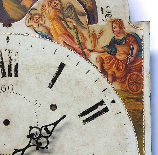 Large 51cm 18th Century Original Iron Grandfather/Longcase Clock Dial. Fully Guaranteed.