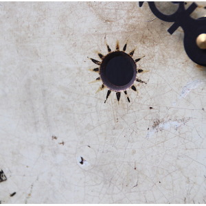 Large 51cm 18th Century Original Iron Grandfather/Longcase Clock Dial. Fully Guaranteed.