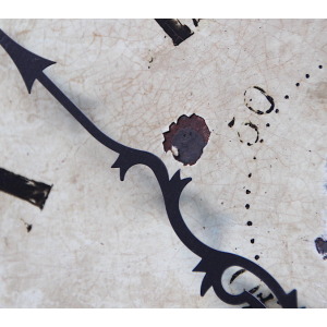 Large 51cm 18th Century Original Iron Grandfather/Longcase Clock Dial. Fully Guaranteed.