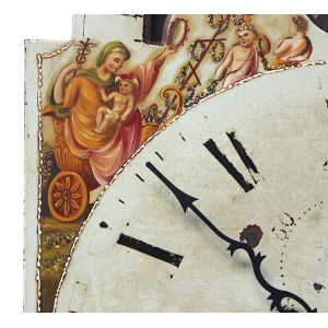 Large 51cm 18th Century Original Iron Grandfather/Longcase Clock Dial. Fully Guaranteed.