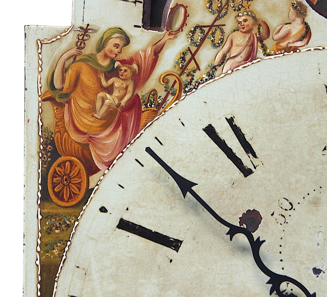 Large 51cm 18th Century Original Iron Grandfather/Longcase Clock Dial. Fully Guaranteed.