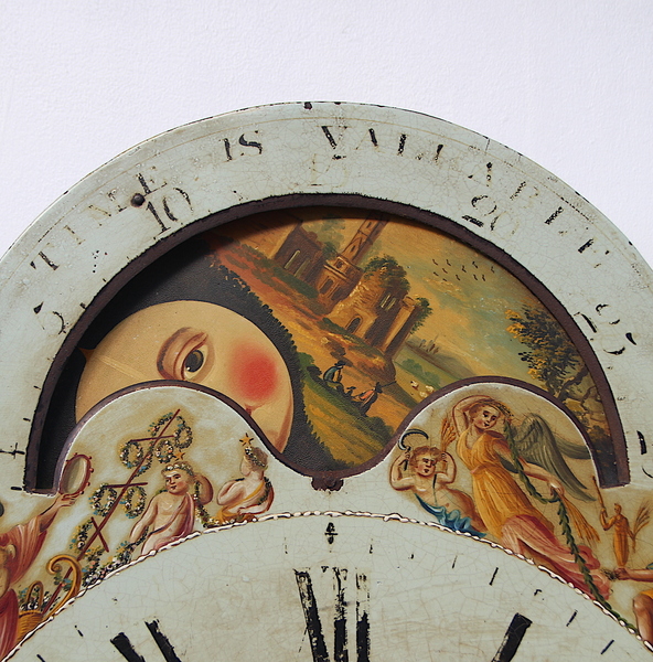 Large 51cm 18th Century Original Iron Grandfather/Longcase Clock Dial. Fully Guaranteed.