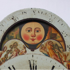 Large 51cm 18th Century Original Iron Grandfather/Longcase Clock Dial. Fully Guaranteed.
