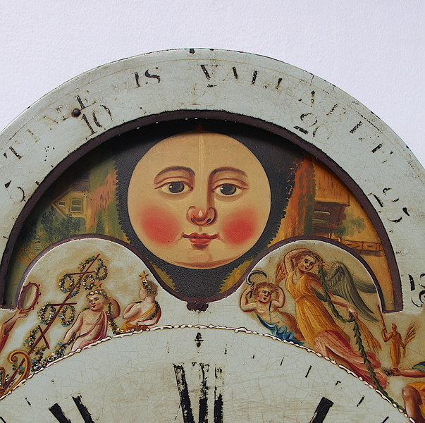Large 51cm 18th Century Original Iron Grandfather/Longcase Clock Dial. Fully Guaranteed.