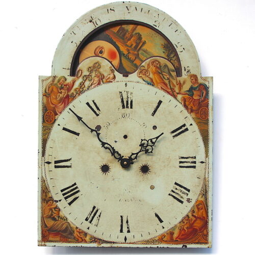 Large 51cm 18th Century Original Iron Grandfather/Longcase Clock Dial. Fully Guaranteed.