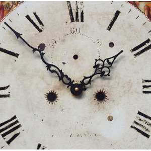 Large 51cm 18th Century Original Iron Grandfather/Longcase Clock Dial. Fully Guaranteed.