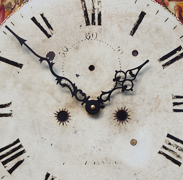 Large 51cm 18th Century Original Iron Grandfather/Longcase Clock Dial. Fully Guaranteed.