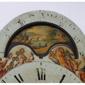 Large 51cm 18th Century Original Iron Grandfather/Longcase Clock Dial. Fully Guaranteed.