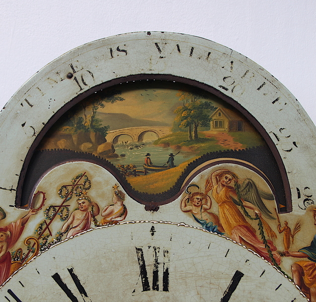 Large 51cm 18th Century Original Iron Grandfather/Longcase Clock Dial. Fully Guaranteed.