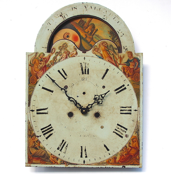Large 51cm 18th Century Original Iron Grandfather/Longcase Clock Dial. Fully Guaranteed.