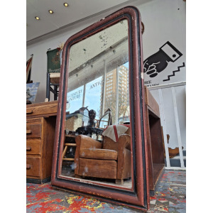 Large Scale 19th Century French Painted Louis Philippe Mirror. Antique/Mercury