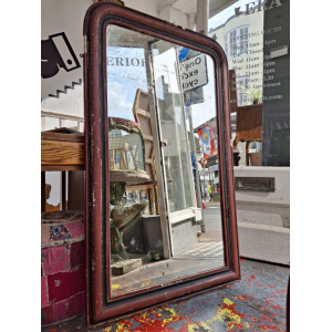 Large Scale 19th Century French Painted Louis Philippe Mirror. Antique/Mercury