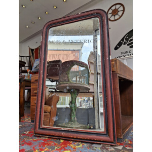 Large Scale 19th Century French Painted Louis Philippe Mirror. Antique/Mercury