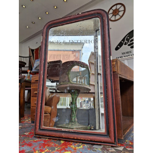 Large Scale 19th Century French Painted Louis Philippe Mirror. Antique/Mercury