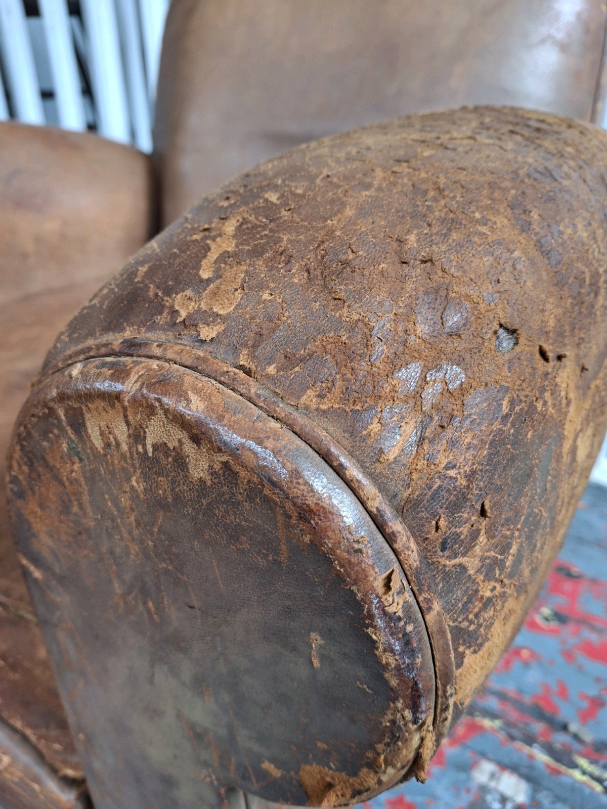 Late 19th Century French Leather Club Chair/Armchair. Antique/Vintage