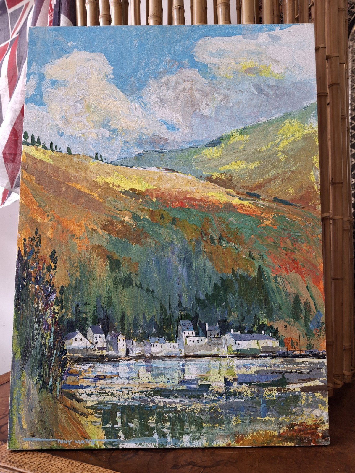 Late 20th Century Oil On Board Landscape Painting. Vintage/Art/Mid Century