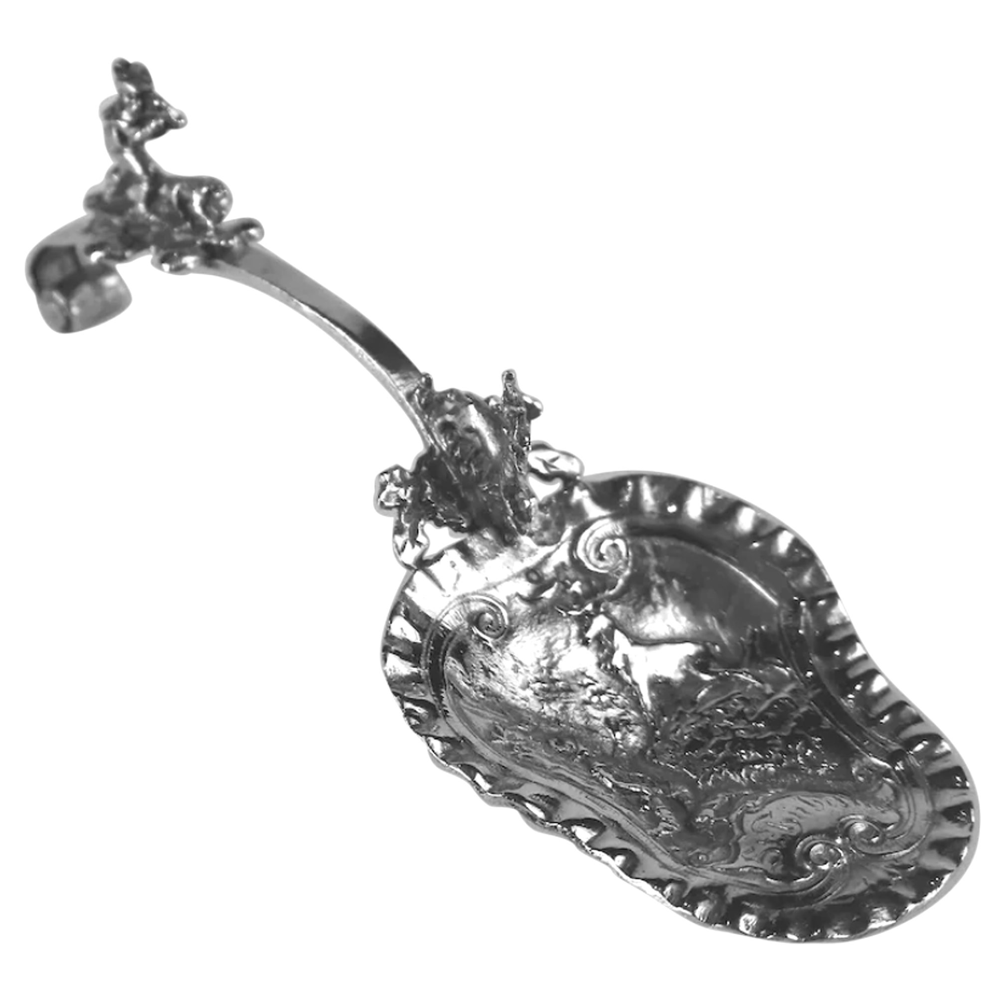 A fine antique Hanau solid silver Huntsman Server by Berthold Muller C.1899
