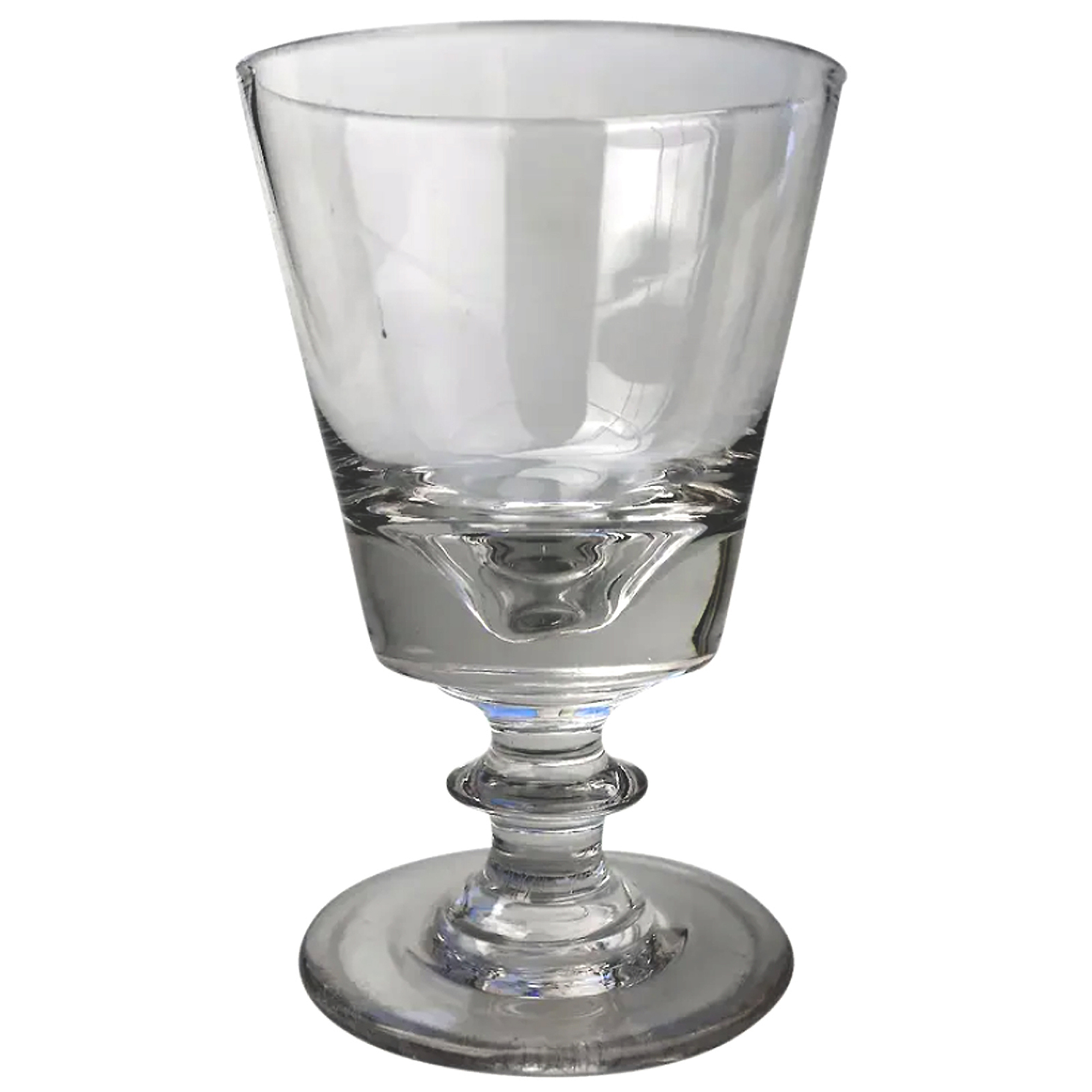 Antique stemware small novelty bucket bowl Rummer shaped deceptive glass C.19thC