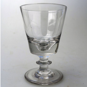 Antique stemware small novelty bucket bowl Rummer shaped deceptive glass C.19thC
