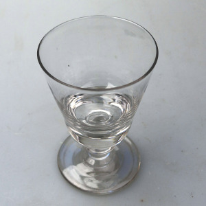 Antique stemware small novelty bucket bowl Rummer shaped deceptive glass C.19thC