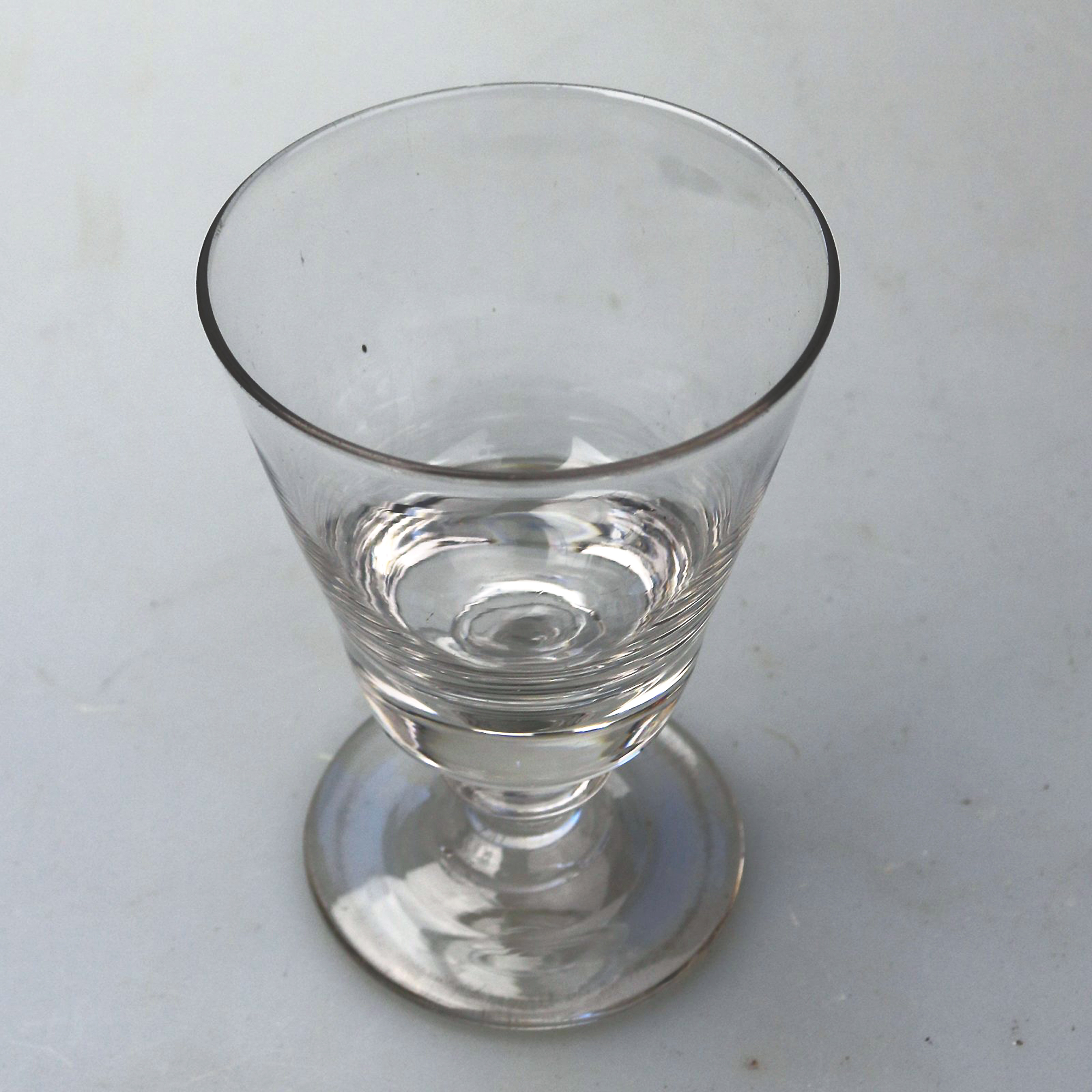 Antique stemware small novelty bucket bowl Rummer shaped deceptive glass C.19thC