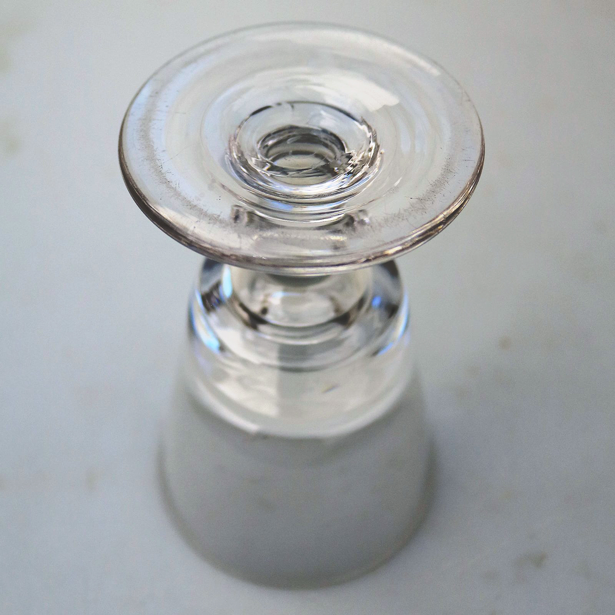 Antique stemware small novelty bucket bowl Rummer shaped deceptive glass C.19thC