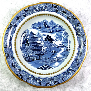 A rare antique Georgian Davenport stone china B&W pottery Muffin Dish C.1830