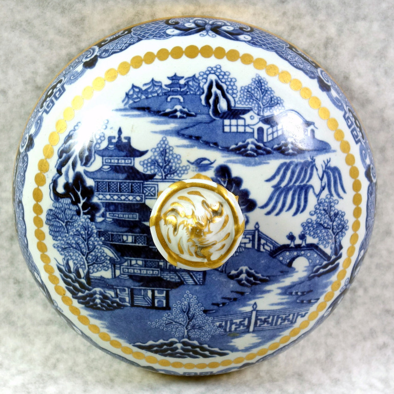 A rare antique Georgian Davenport stone china B&W pottery Muffin Dish C.1830 - Image 3