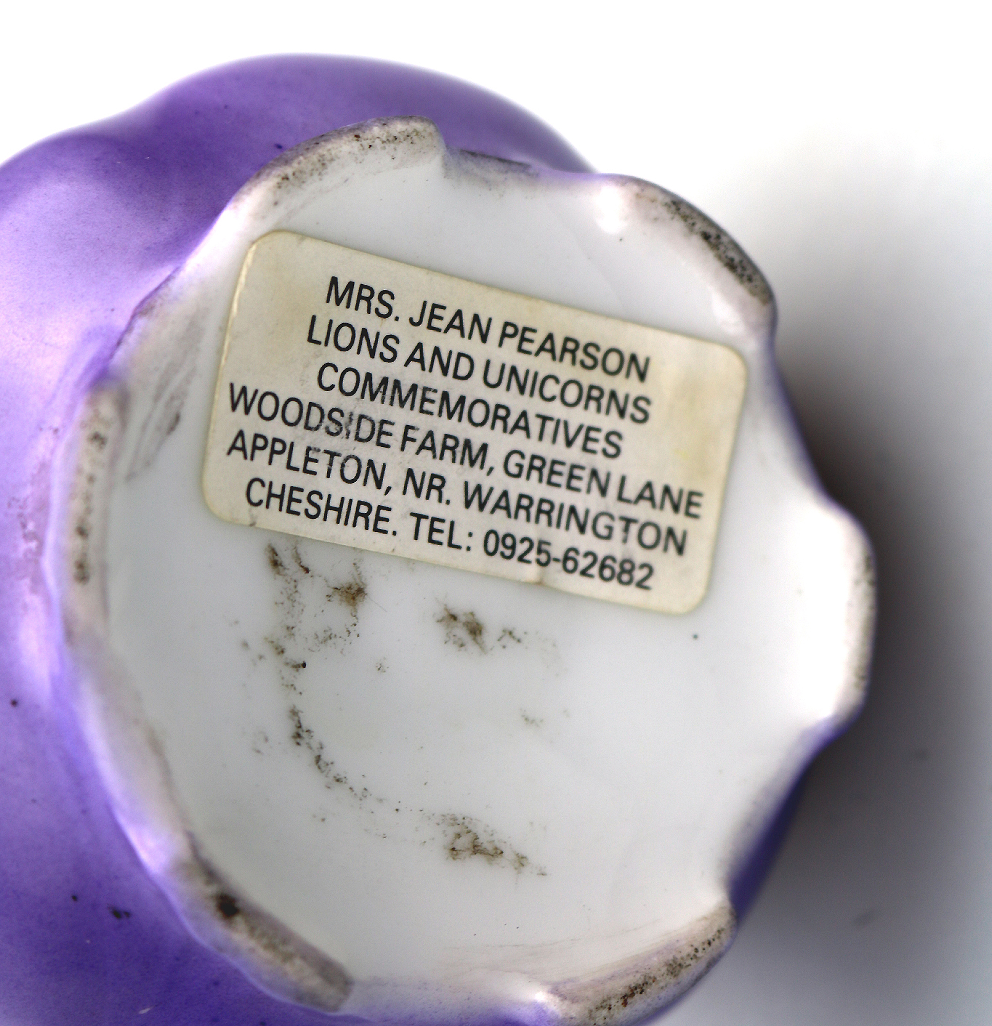 An antique lilac moulded bisque porcelain Muffineer Sugar Shaker Caster C.19thC
