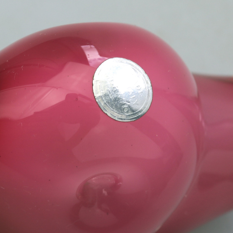 A late mid-century Murano Art Glass Sommerso Dolphin & label 20.5cm ht C.1970+ - Image 8